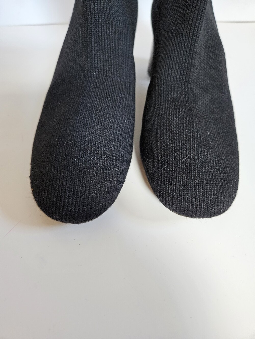 Vince Black Knit Sock Ankle Boots - Picture 4 of 9